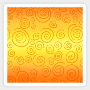 Yellow and Orange Blurred Stripes With Swirls Sticker